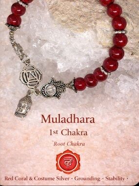 Muladhara 1st Chakra Coral (farmed) beads The Yogi Chakra Bracelet -